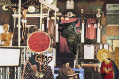 "Monoteísmo", de la serie "Releitura de la Biblia", 2/8/1987  Collage sobre papel  24,5 x 21,5 cm  Colección Familia Ferrari